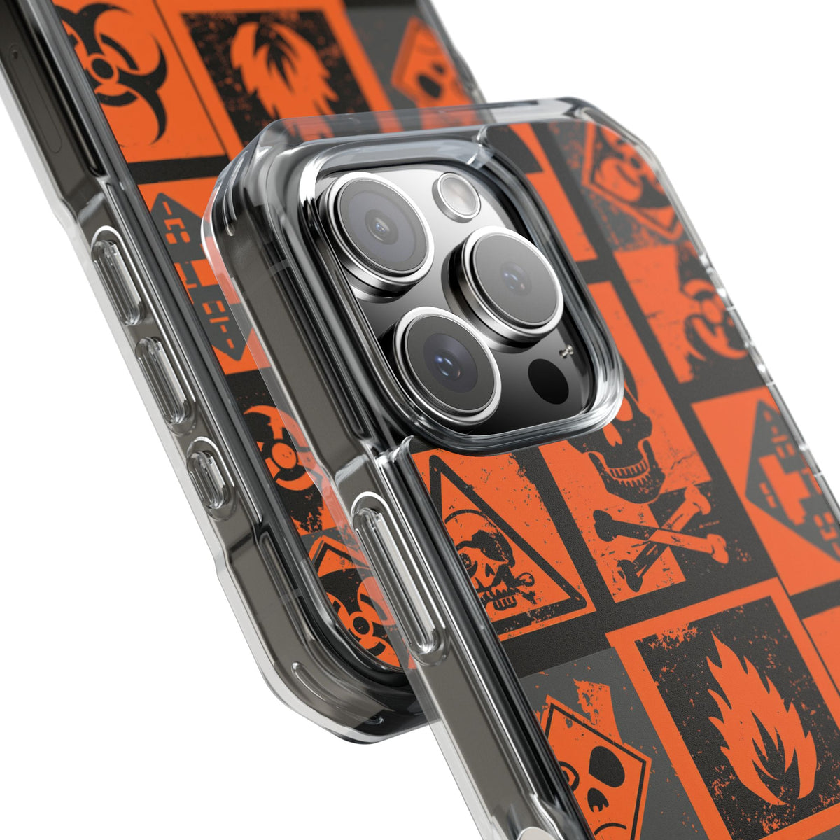 Urban Hazard · Clear Impact Magnetic Phone Case for iPhone · Orange