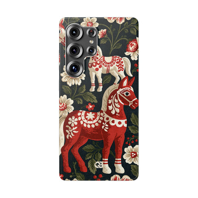 Nordic Dala Meadow · Lite Phone Case for Samsung · Red