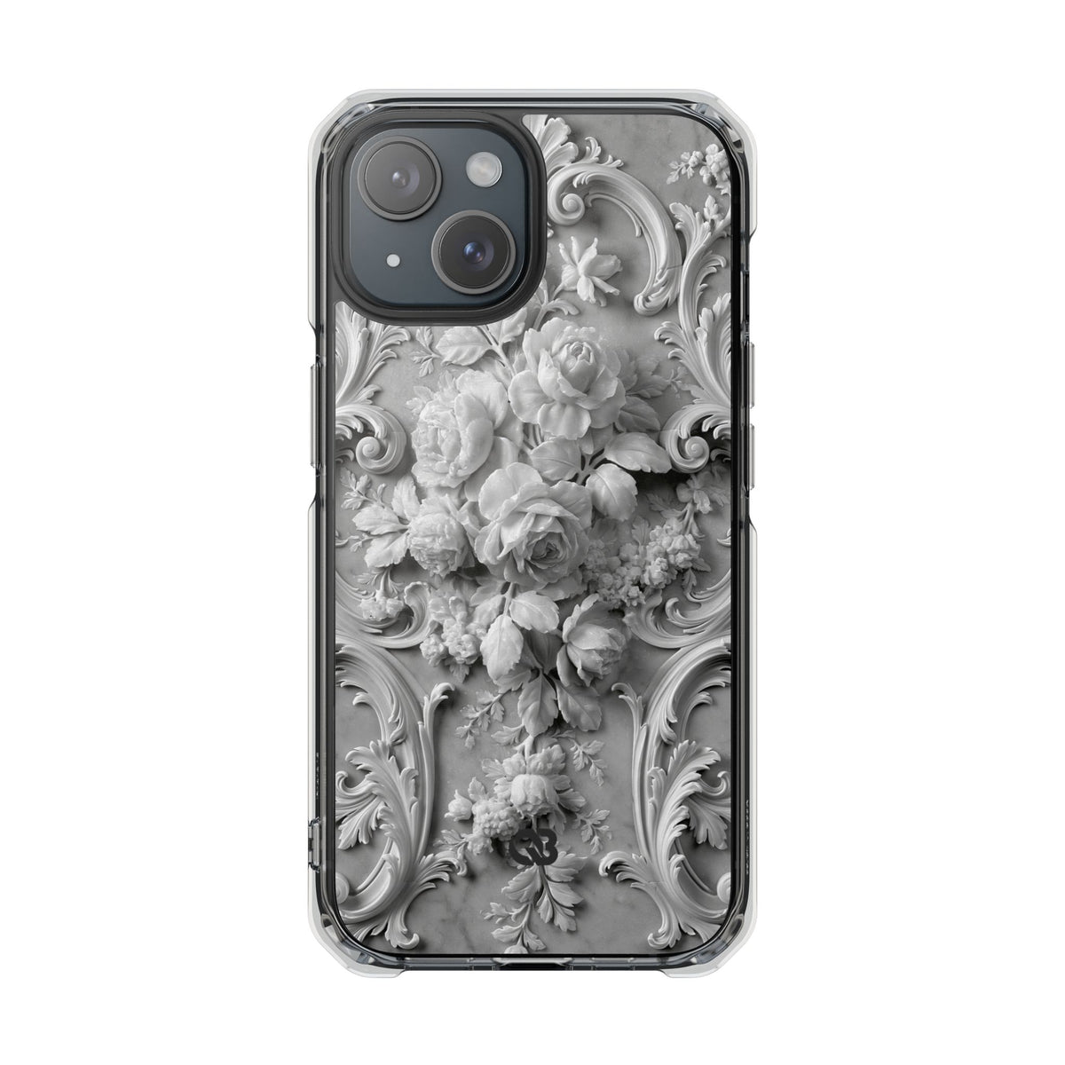 Rococo Marble Rose · Clear Impact Magnetic Phone Case for iPhone · White