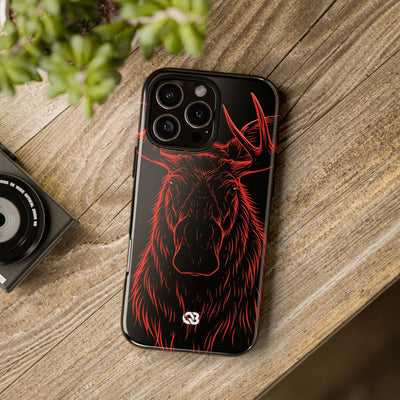 Crimson Horizon Moose · Tough Phone Case for iPhone · Black