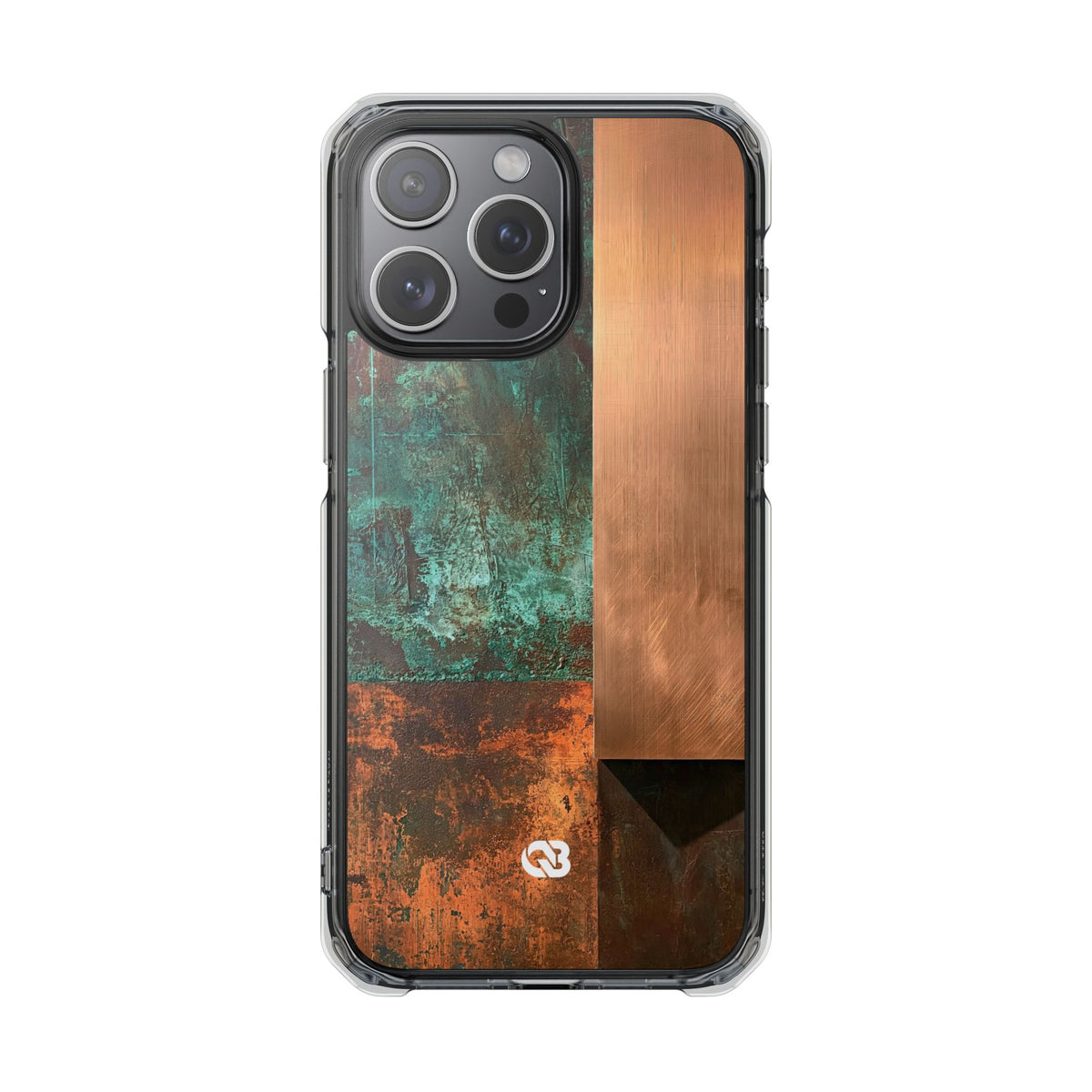 Oxidized Copper Patina · Clear Impact Magnetic Phone Case for iPhone ·  Green