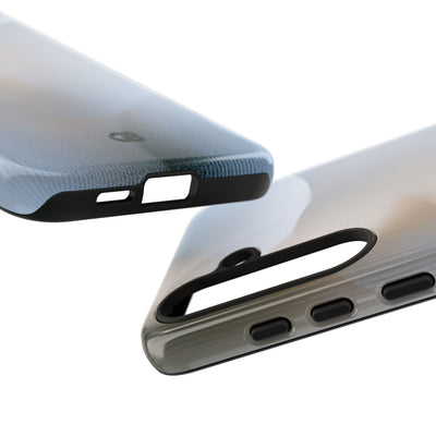 White Tough Phone Case for Samsung - Frosted Ribbed Sphere