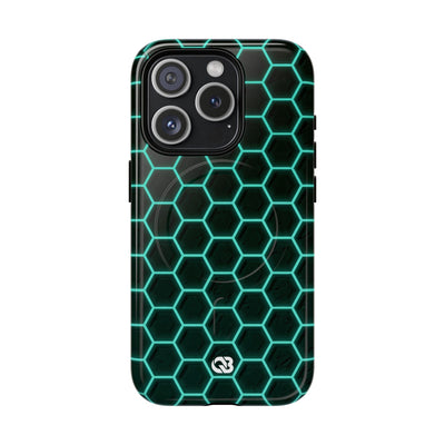 Neon Hex Spectrum · Tough 2.0 Magnetic Phone Case for iPhone · Teal