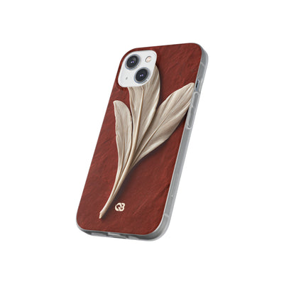 Carved Ivory Plume · Lite Phone Case for iPhone ·  Red