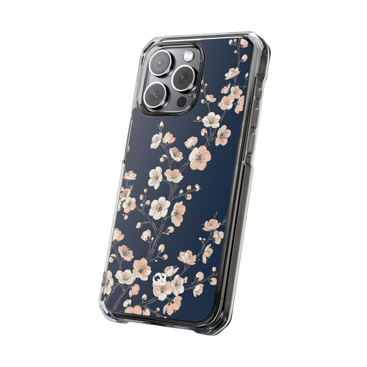 Midnight Plum Blossom · Clear Impact Magnetic Phone Case for iPhone ·  Blue