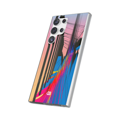Blue Lite Phone Case for Samsung - Fractured Data Skyline