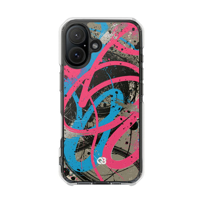 Cyber Splatter Flow · Clear Impact Magnetic Phone Case for iPhone · Pink