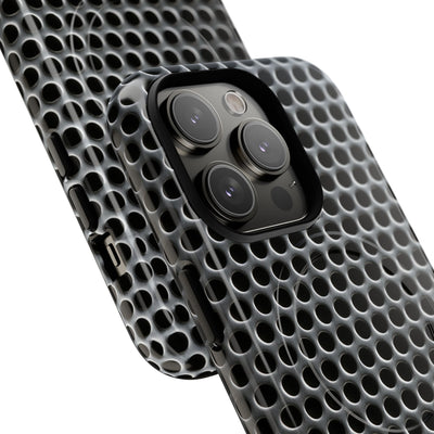 Silver Tough 2.0 Magsafe Phone Case for iPhone - Brutalist Steel Mesh