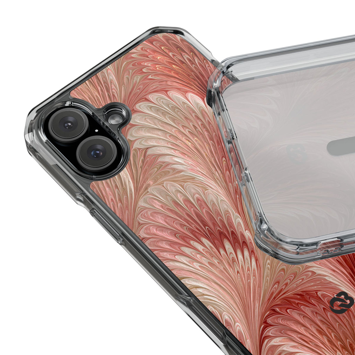 Blush Petal Plume · Clear Impact Magnetic Phone Case for iPhone · Pink
