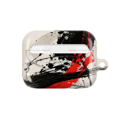 Crimson Sumi Slash · Hard Case for AirPods & AirPods Pro · White