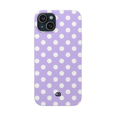 Lavender Polka Grid · Soft Phone Case for iPhone