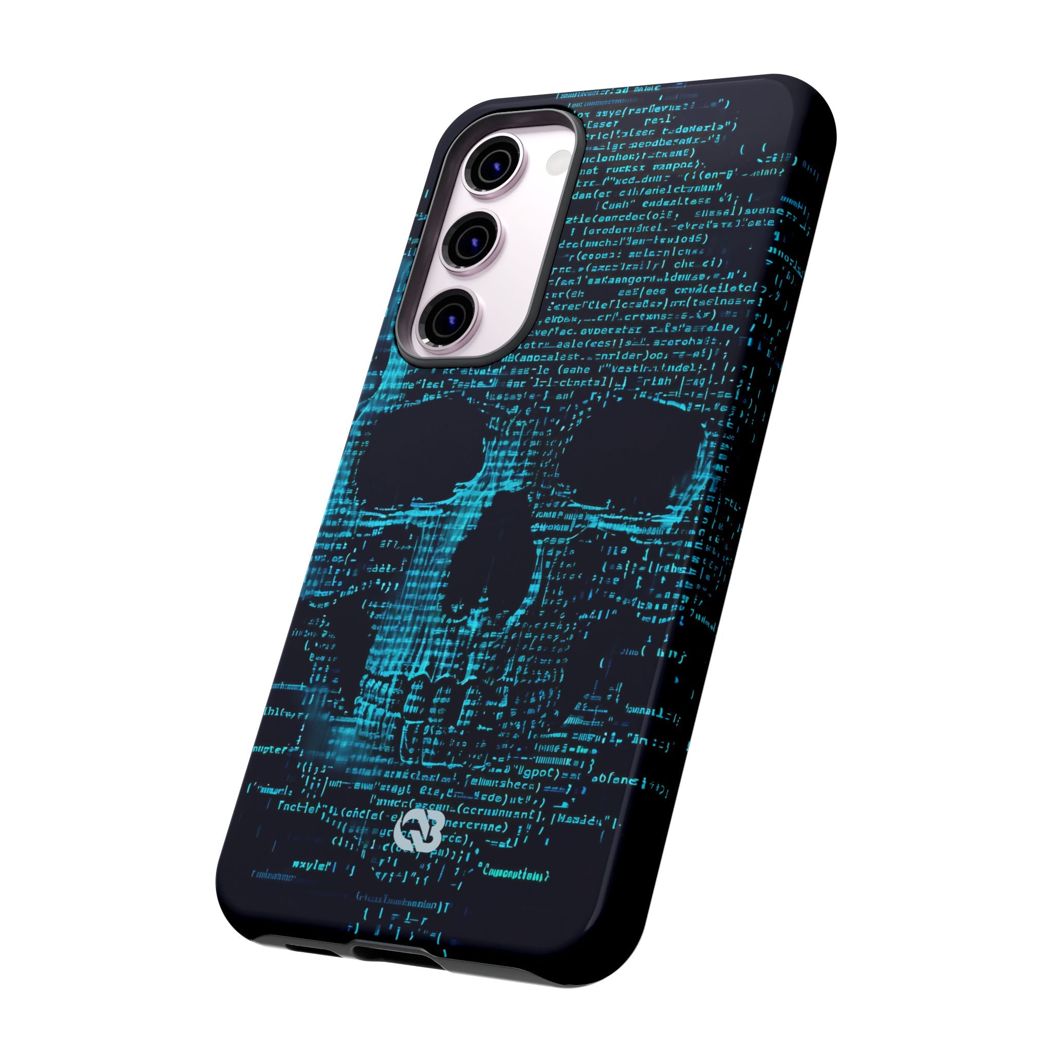 Cyan Glitch Skull · Tough Phone Case for Samsung