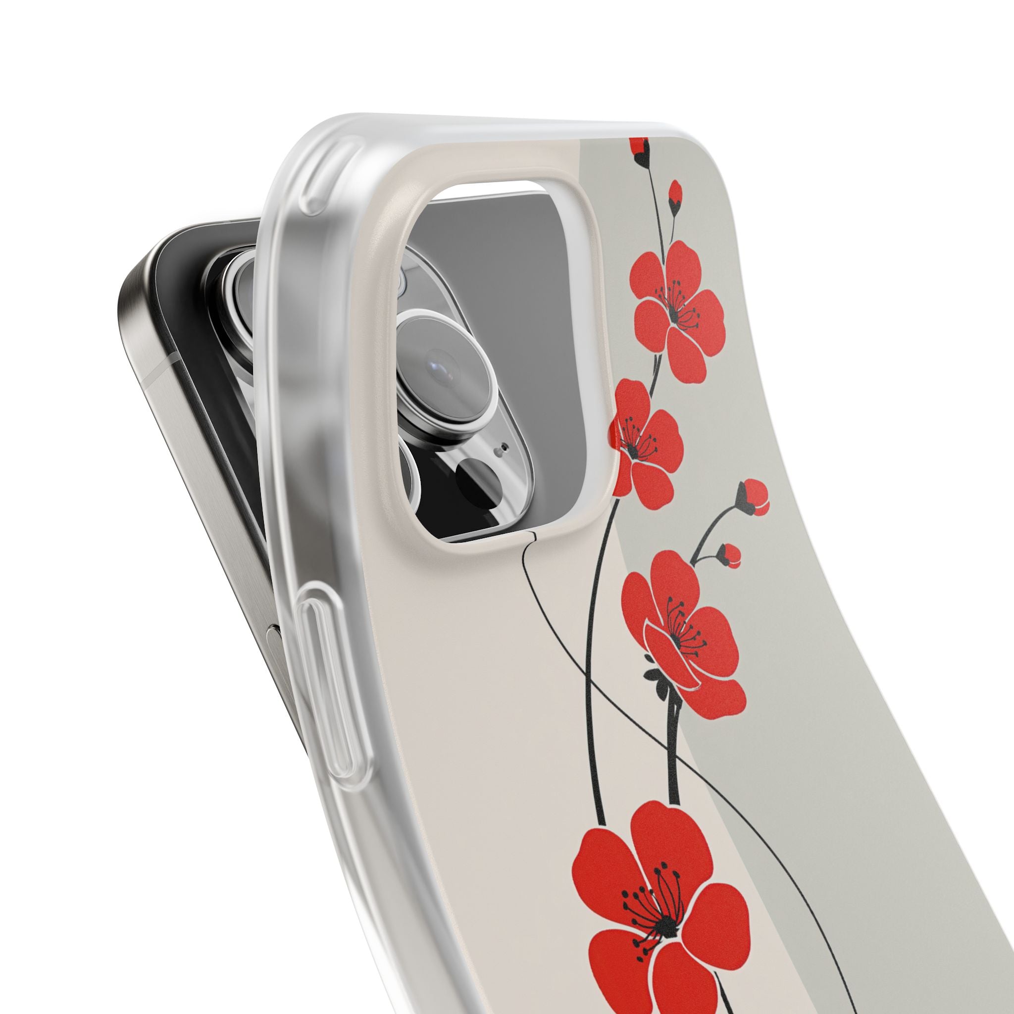 Red Lite Phone Case for iPhone - Crimson Plum Ink