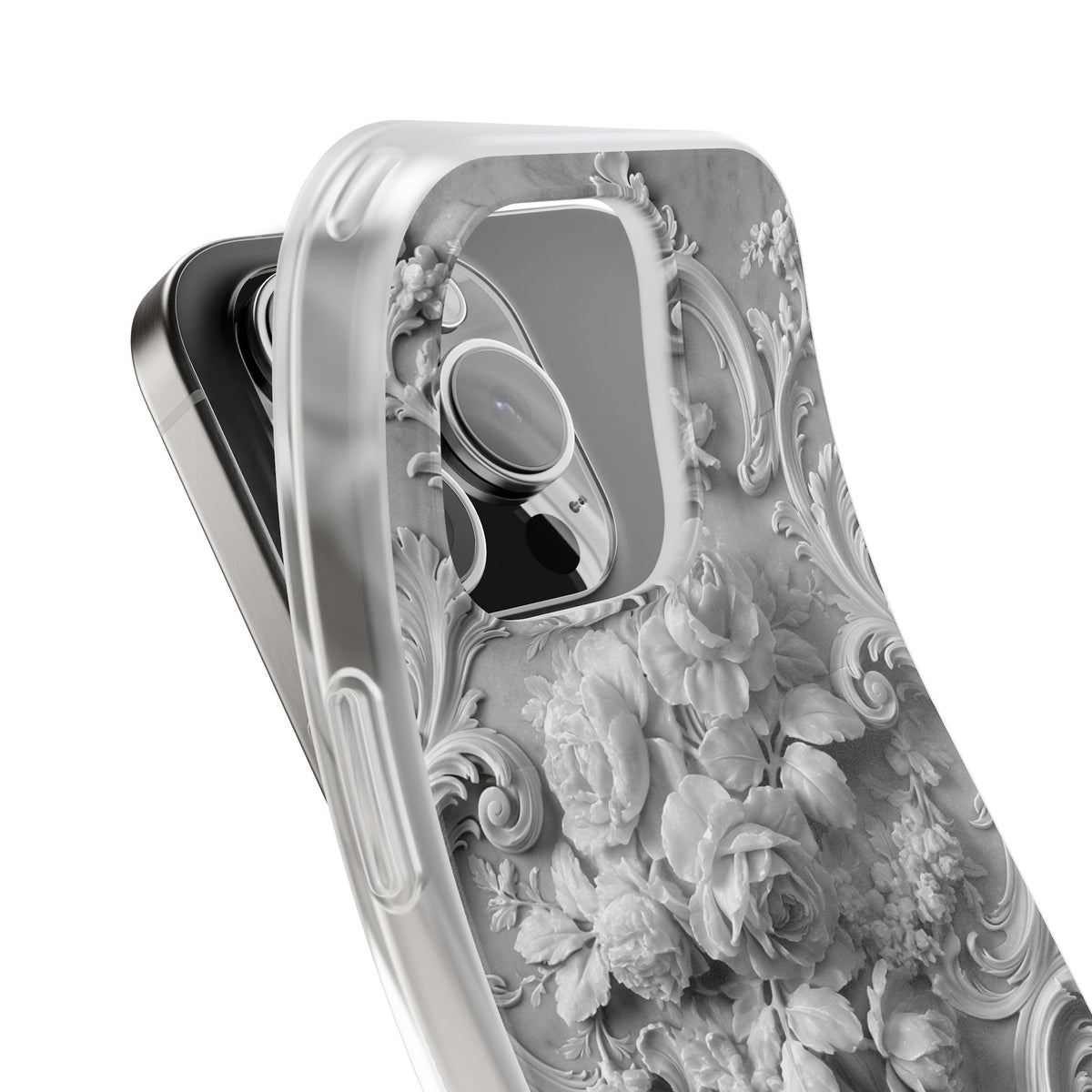 Rococo Marble Rose · Lite Phone Case for iPhone ·  White