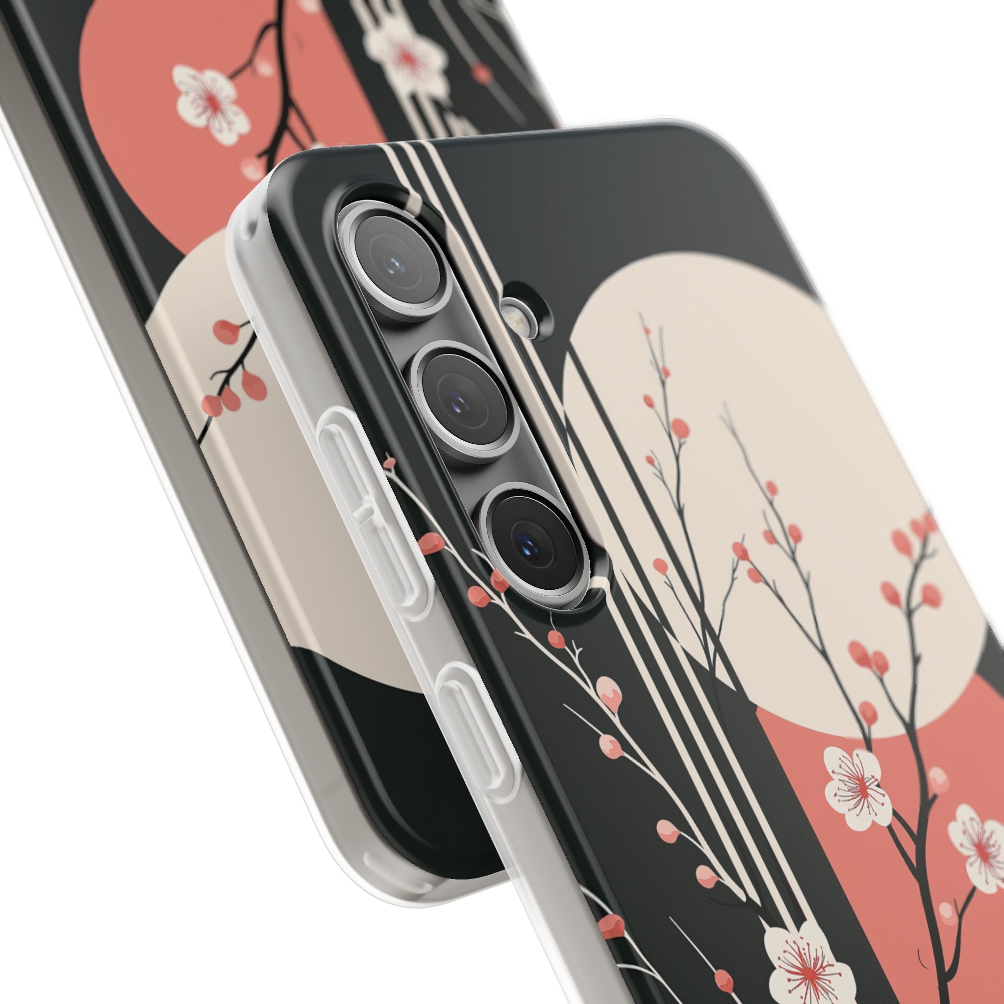 Black Lite Phone Case for Samsung - Kyoto Midnight Blossom