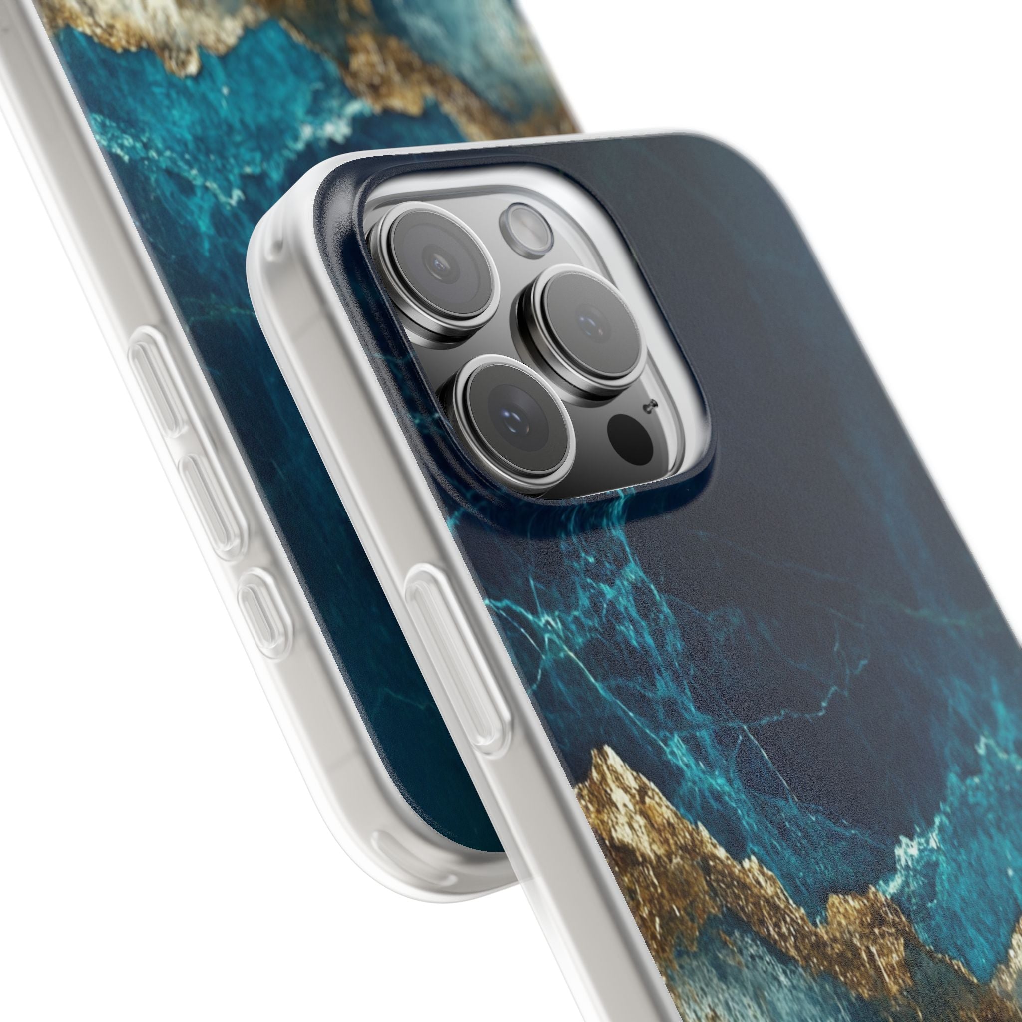 Jagged Gold Split iPhone 16 Pro Max Case - Soft