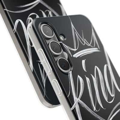 Noir Crown Script · Soft Custodia per Samsung