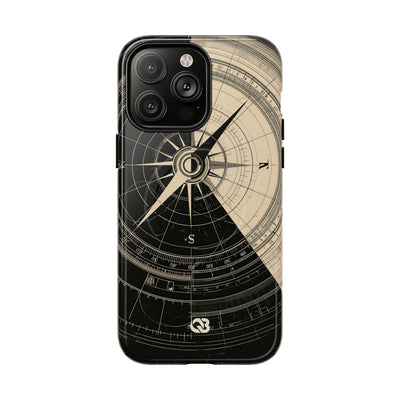 Beige Tough 2.0 Magsafe Phone Case for iPhone - Obsidian Nautical Blueprint