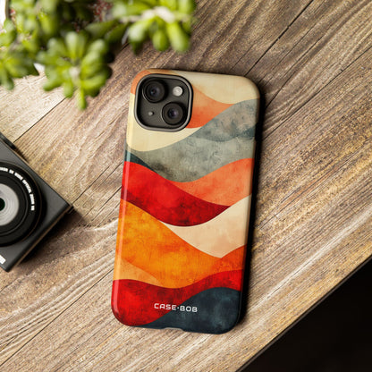 Cracked Wave Sunset iPhone 15 Plus Case - Tough
