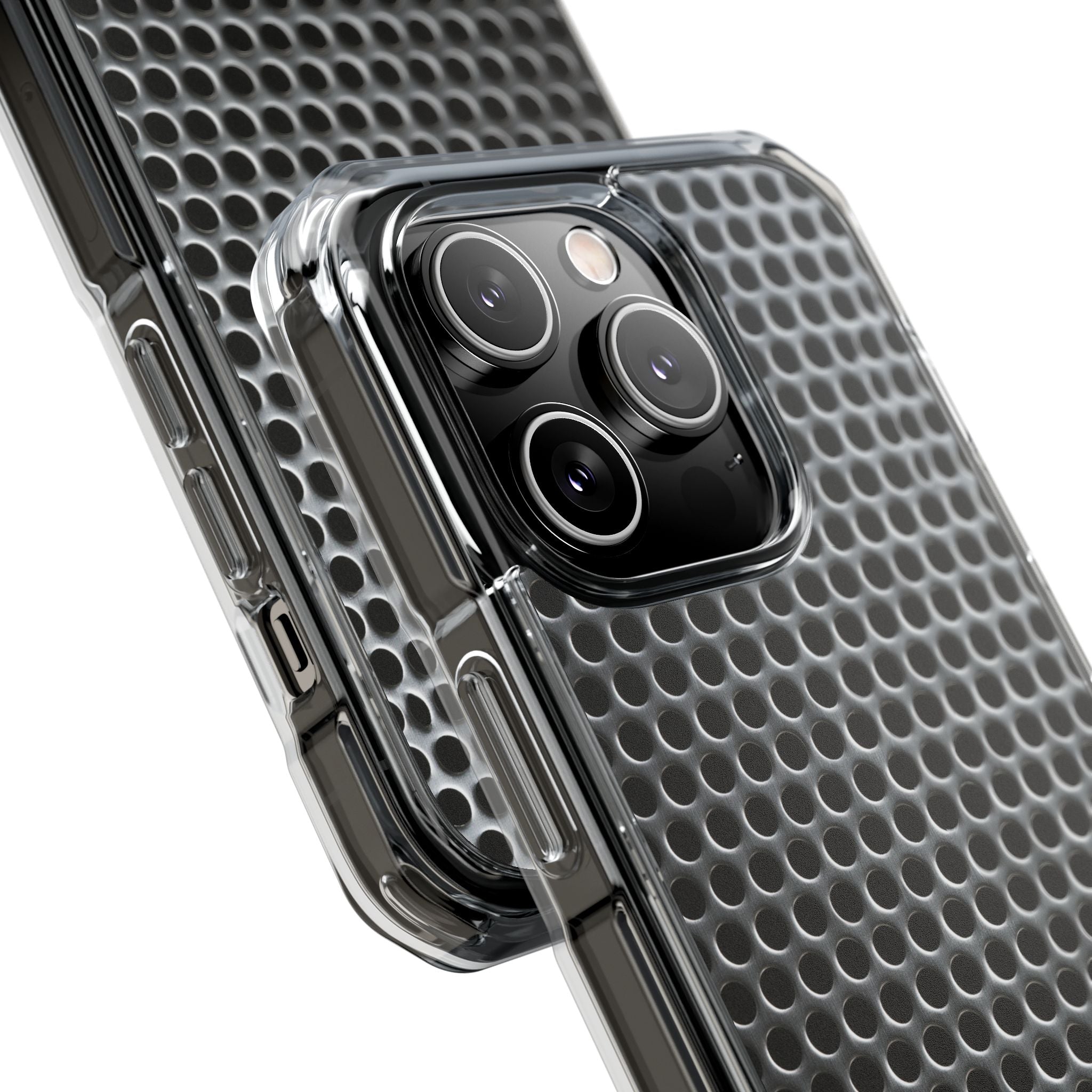 Silver Impact MagSafe Phone Case for iPhone - Brutalist Steel Mesh