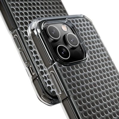 Silver Impact MagSafe Phone Case for iPhone - Brutalist Steel Mesh