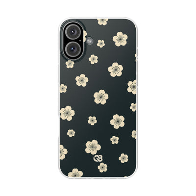 Teal Lite Phone Case for iPhone - Obsidian Cream Petals