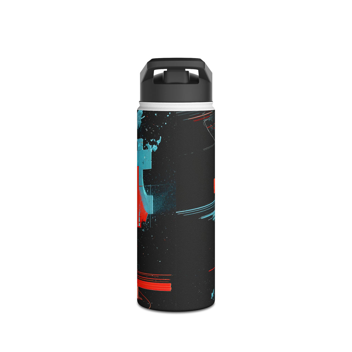 Fragmented Cyber Core · Insulated Water Bottle · Black