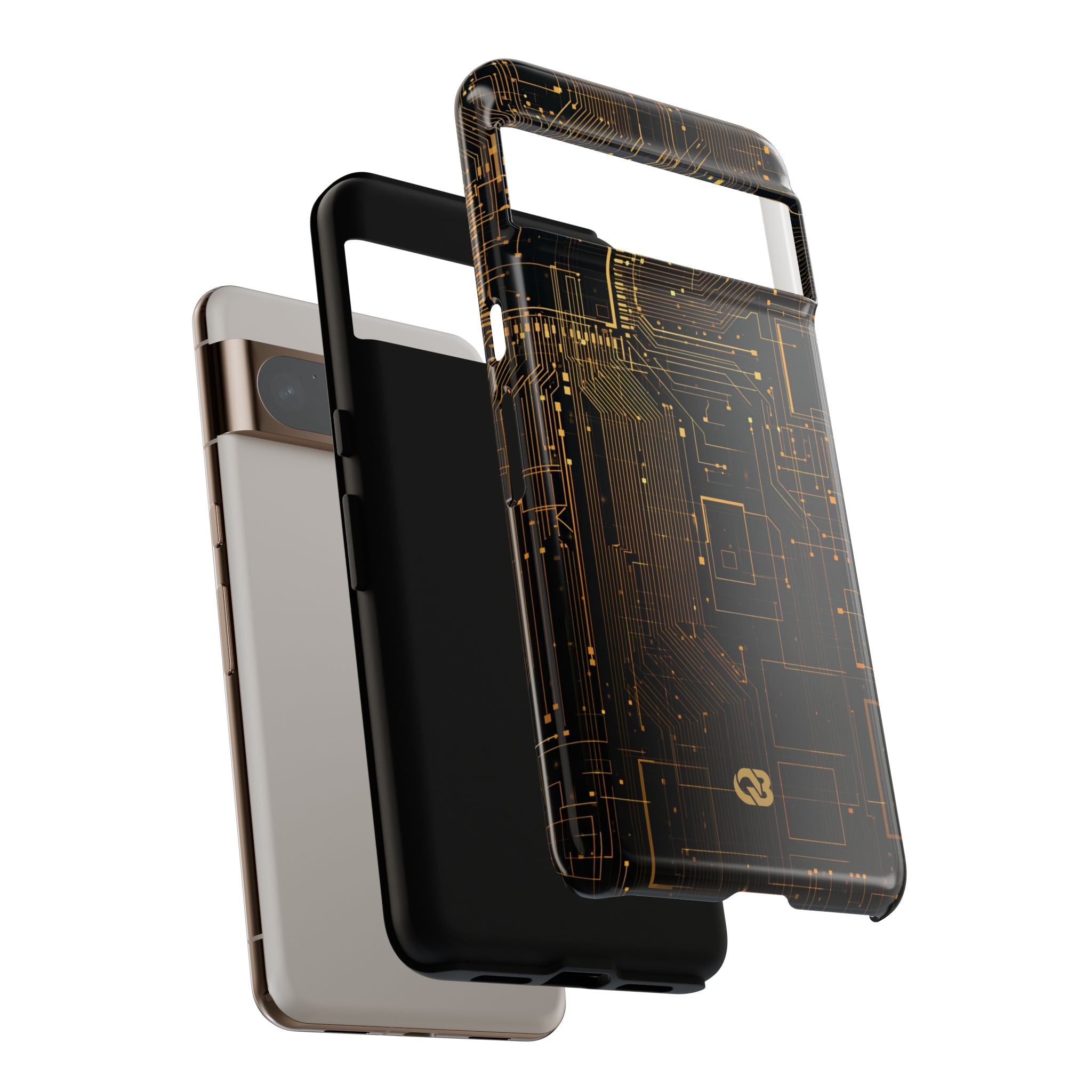 Gold Tough Phone Case for Google Pixel - Amber Core Mainframe
