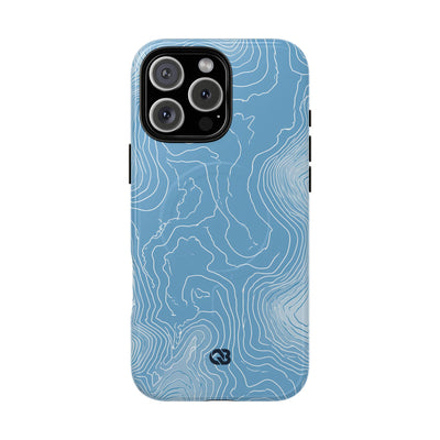 Blue Tough 2.0 Magsafe Phone Case for iPhone - Glacial Ridge Topo