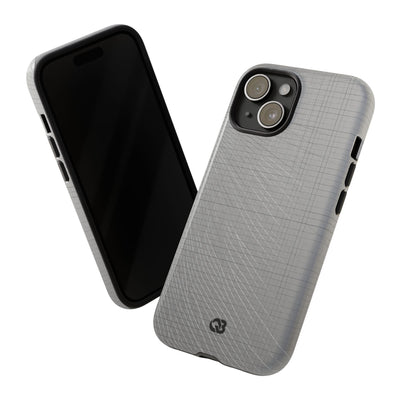 Grey Tough Phone Case for iPhone - Chrome Mesh Warp