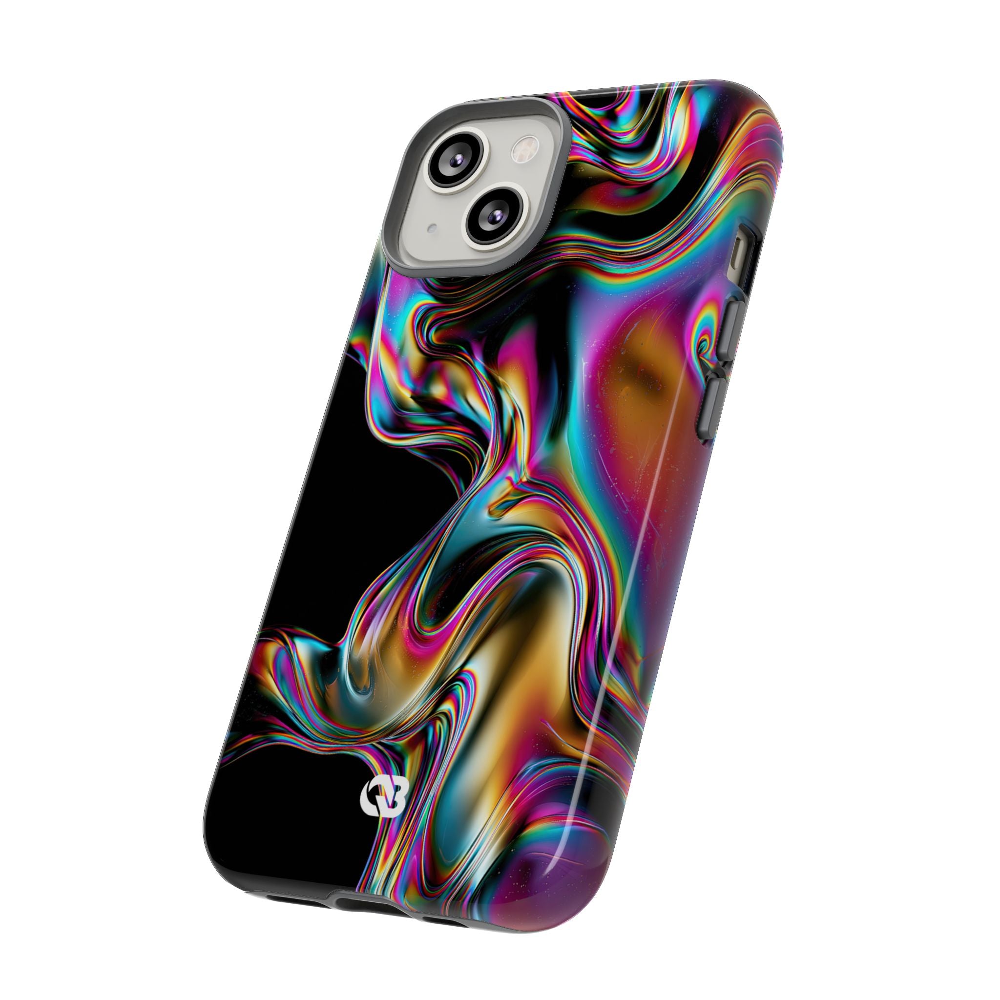 Purple Tough Phone Case for iPhone - Liquid Neon Chrome