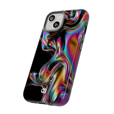 Purple Tough Phone Case for iPhone - Liquid Neon Chrome