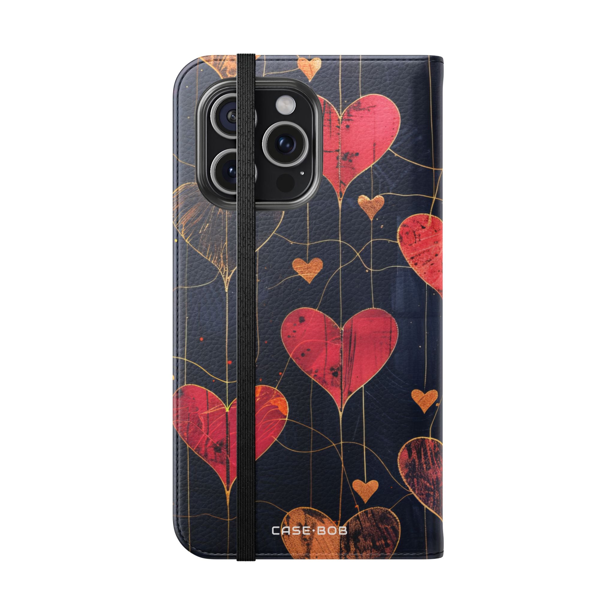 Textured Heart Grid - iPhone 15 Pro Max Case - Wallet