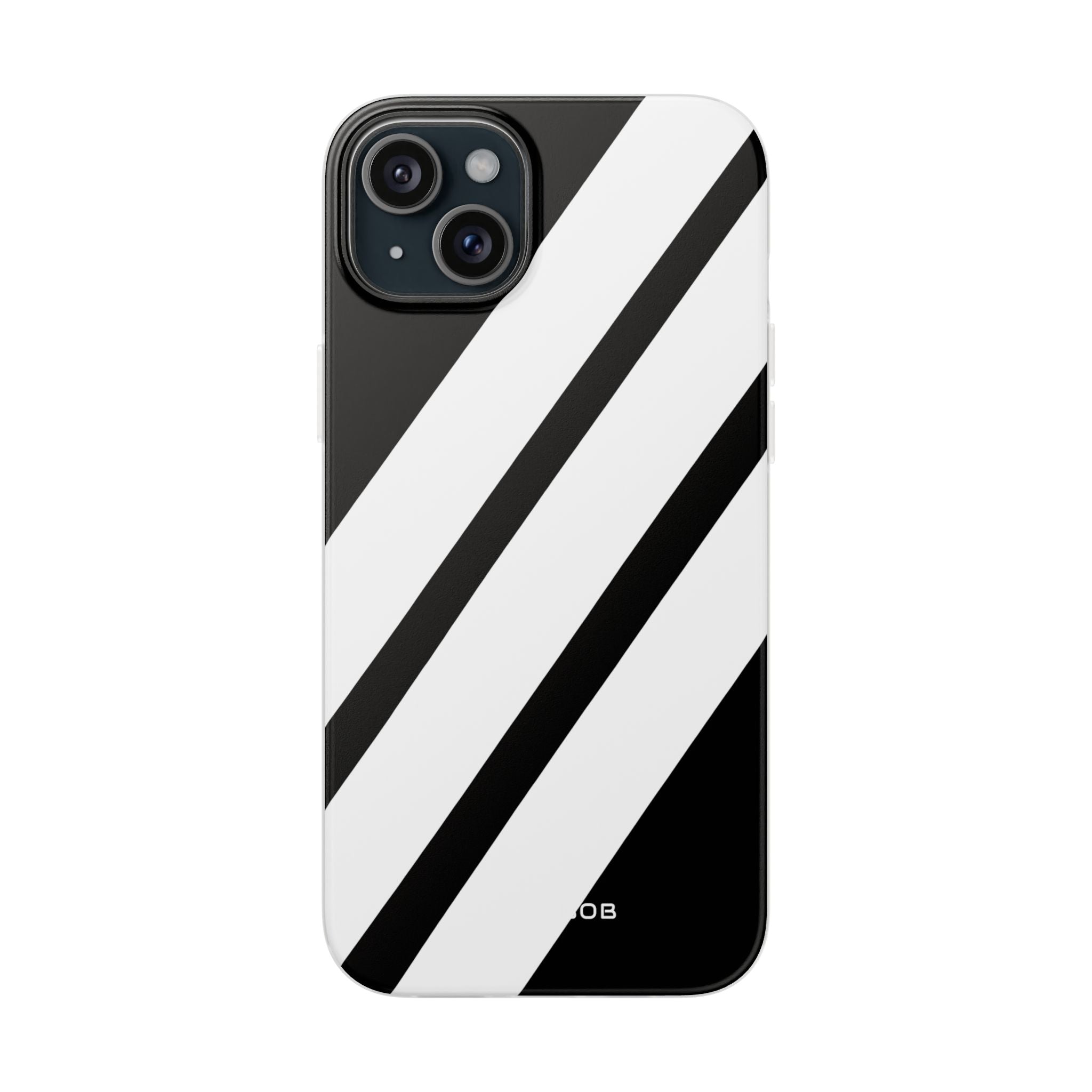 Diagonale Streifen Noir iPhone 15 Plus Case - Soft