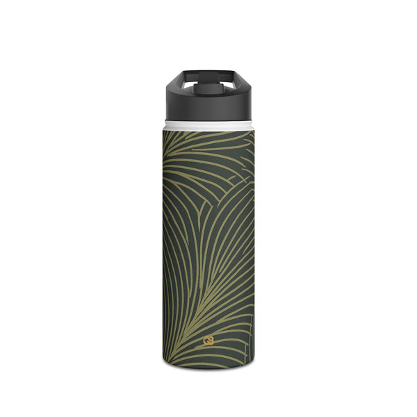 Midnight Palm Frond · Insulated Water Bottle · Green