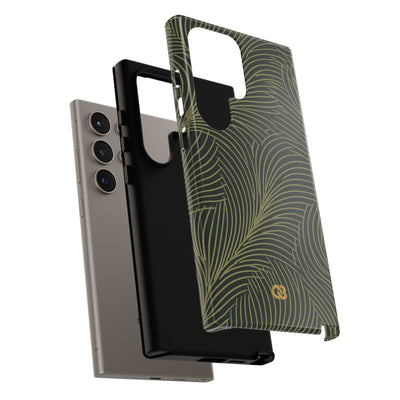 Green Tough Phone Case for Samsung - Dark Olive Plume