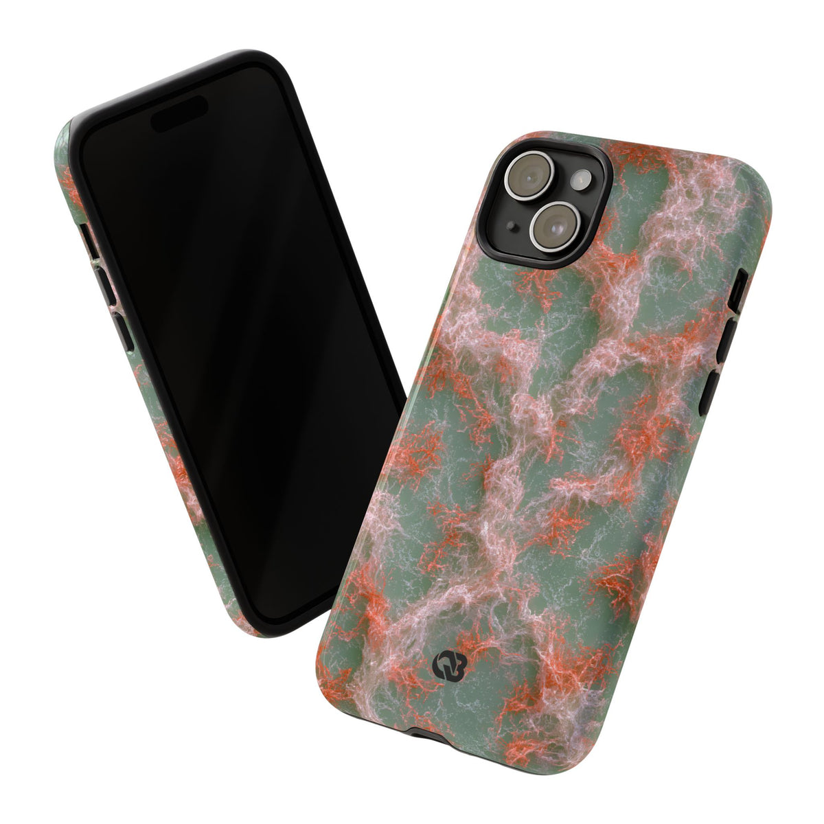 Coral Pixel Matrix · Tough Phone Case for iPhone · Green