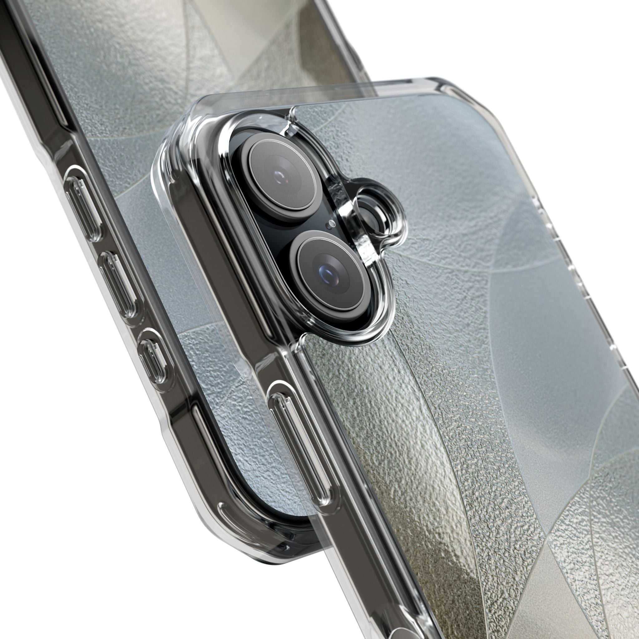 Silver Impact MagSafe Phone Case for iPhone - Frosted Silver Mosaic