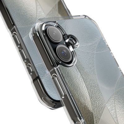 Silver Impact MagSafe Phone Case for iPhone - Frosted Silver Mosaic