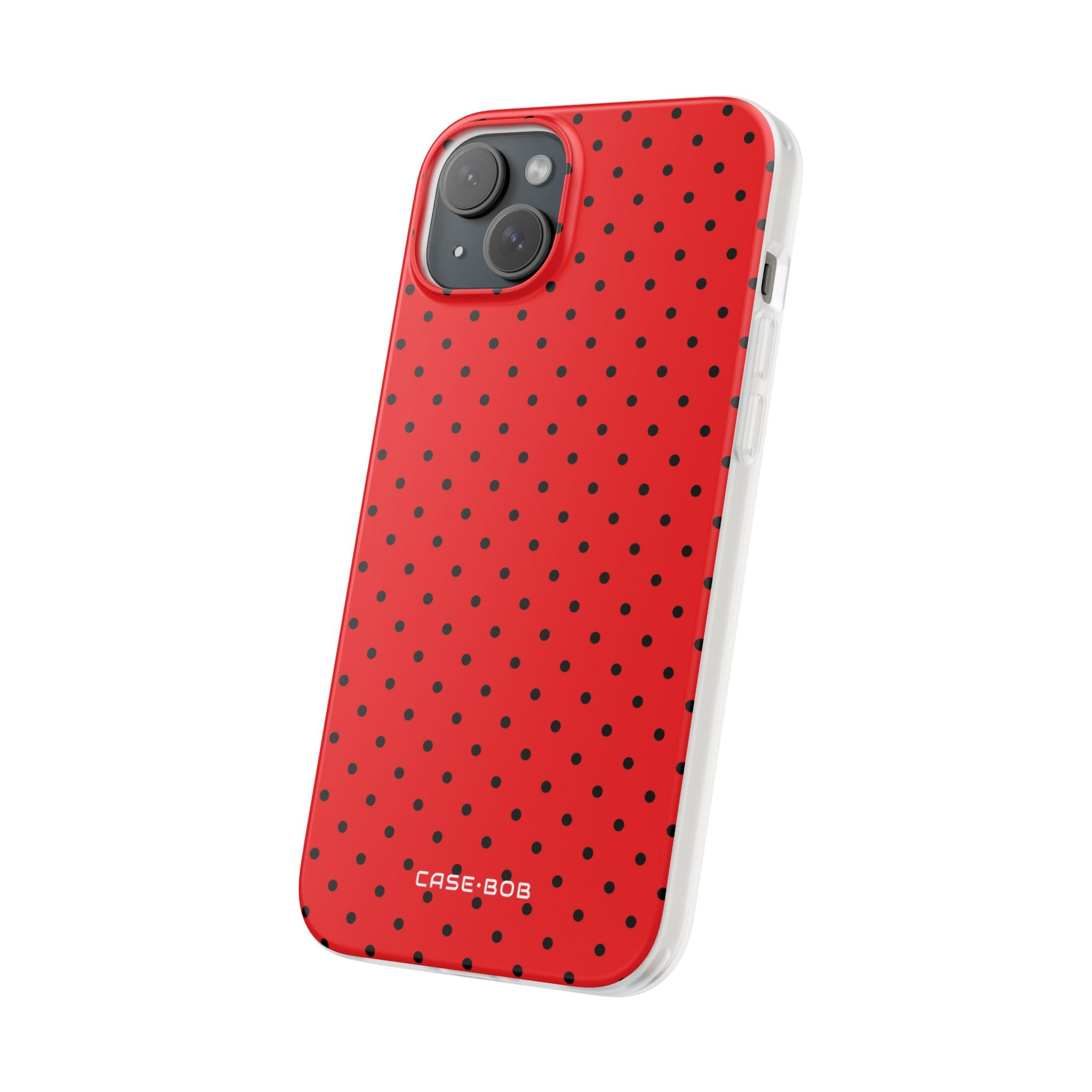 Crimson Dot Matrix iPhone 15 Plus Cover - Blød