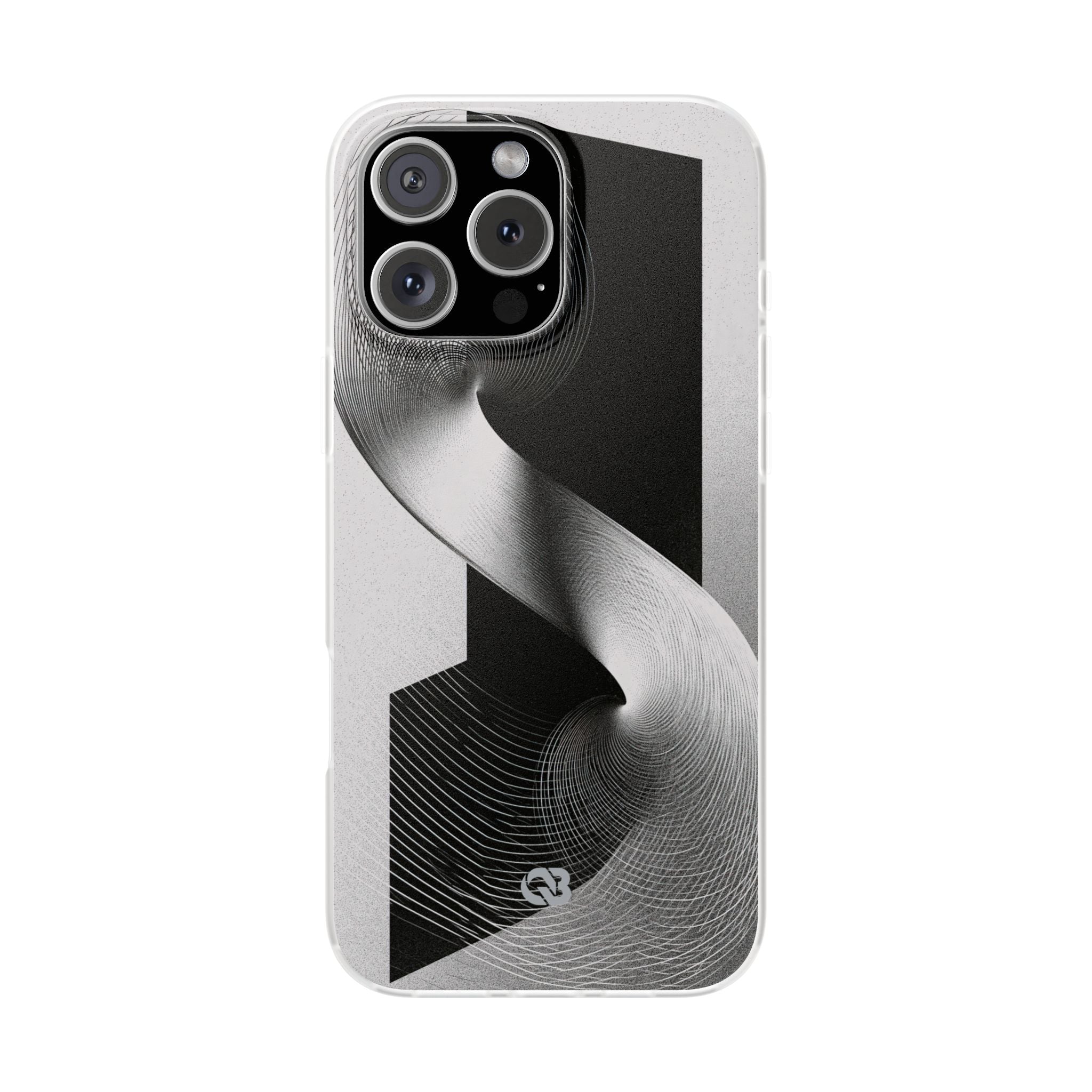 Grey Lite Phone Case for iPhone - Obsidian Moiré Wave