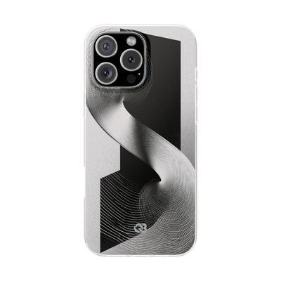 Grey Lite Phone Case for iPhone - Obsidian Moiré Wave