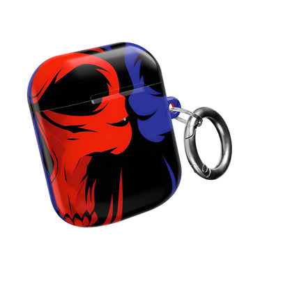 Dual Skulls RedBlue - AirPods Cover