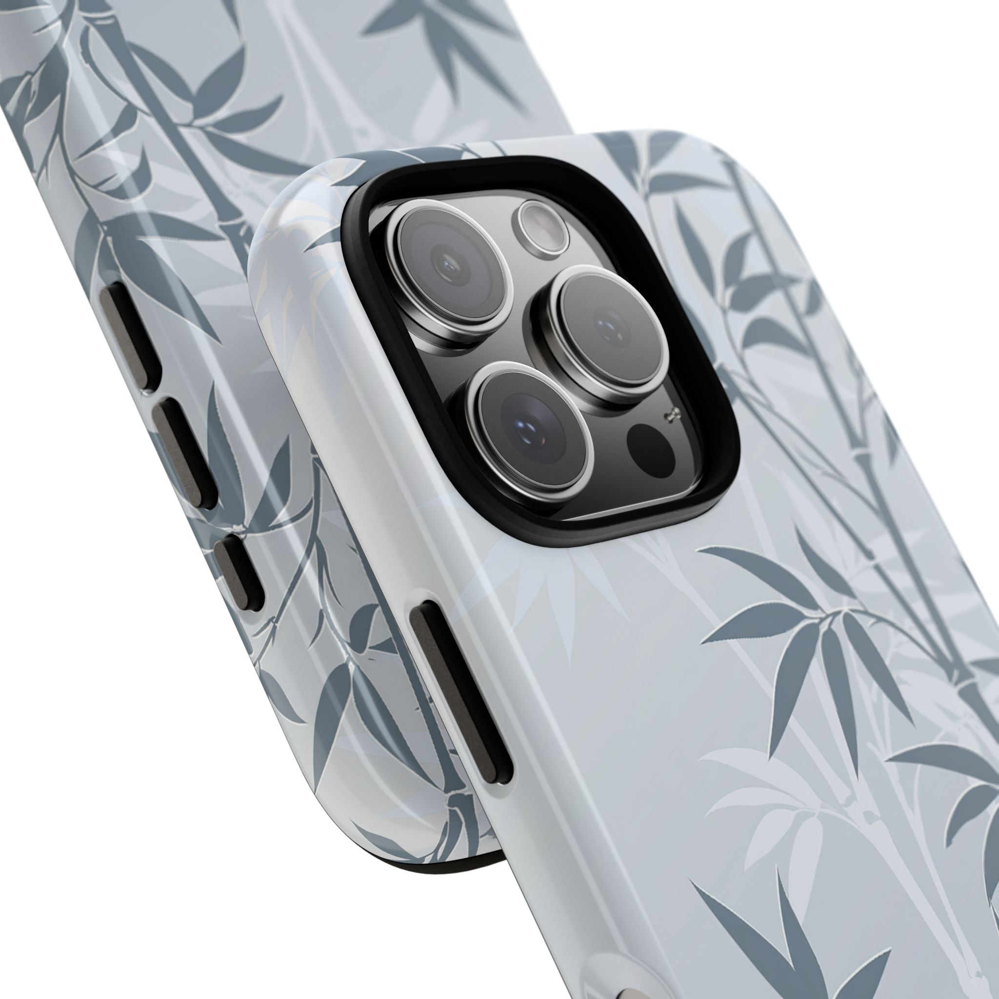 Blue Tough Phone Case for iPhone - Slate Bamboo Shadow
