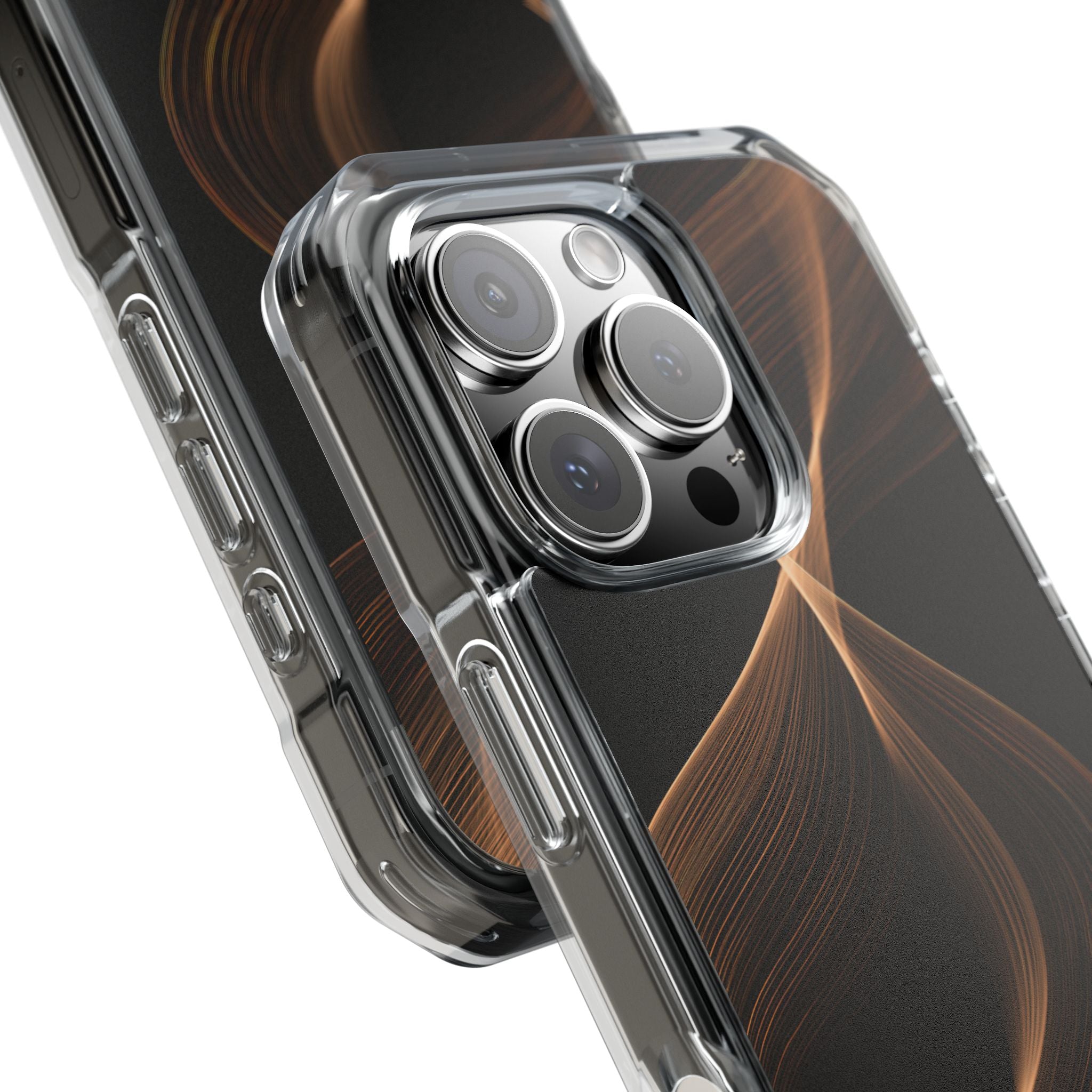 Brown Impact MagSafe Phone Case for iPhone - Copper Silk Wave