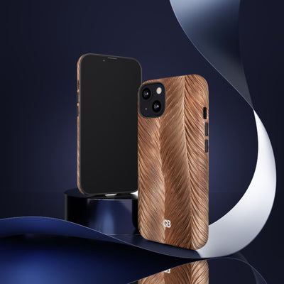 Rose Gold Weave · Tough Phone Case for iPhone · Brown
