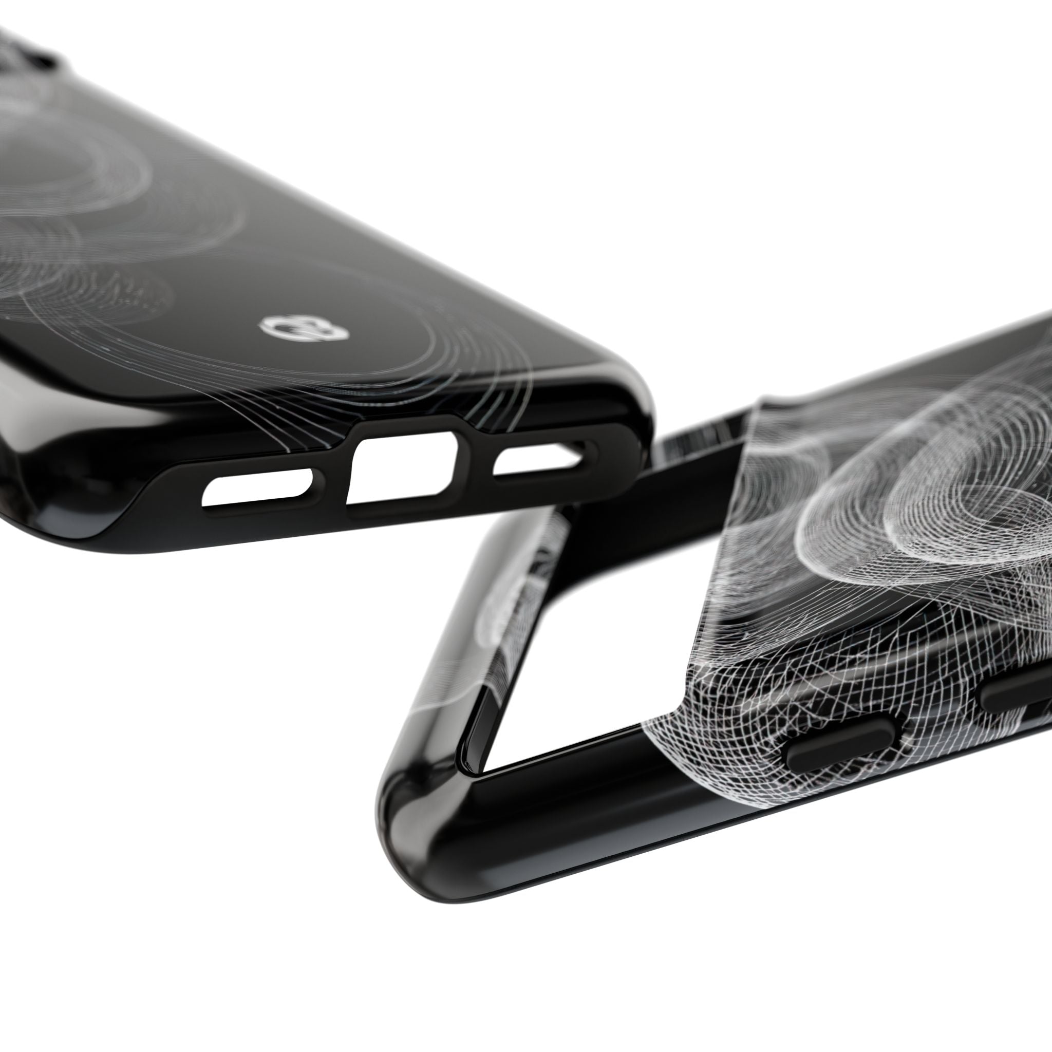 Black Tough Phone Case for Google Pixel - Kinetic Wireframe Orbit