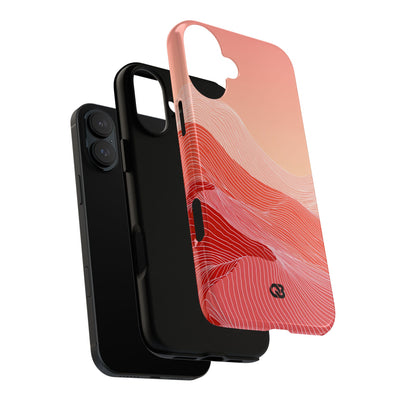Red Tough Phone Case for iPhone - Crimson Ridge Contour
