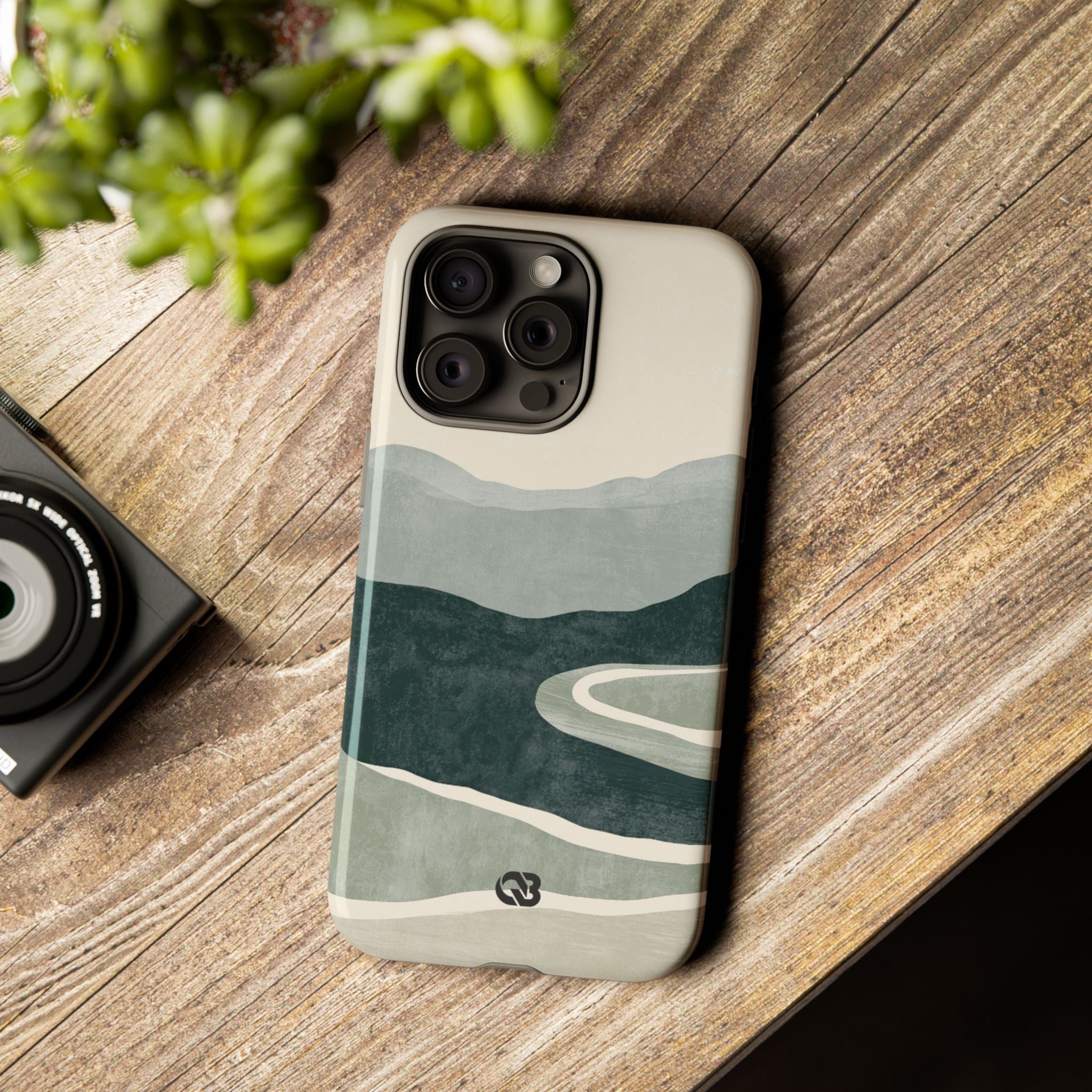 Green Tough Phone Case for iPhone - Misty Sage Valley