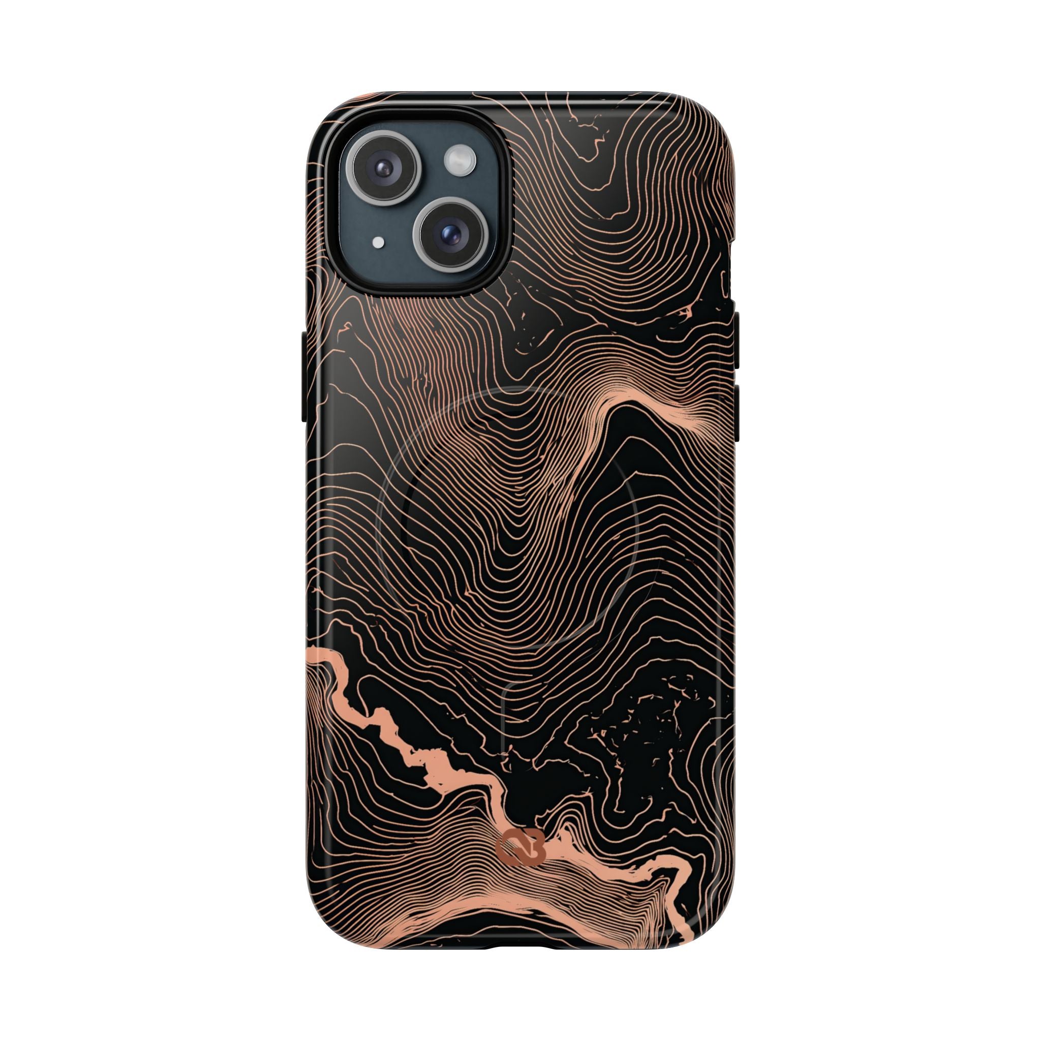 Orange Tough 2.0 Magsafe Phone Case for iPhone - Salmon Ridge Topo
